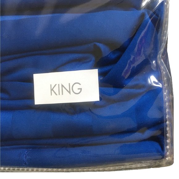 new COBALT BLUE STRIPE Charter Club Damask 550 TC 100% Cotton KING Sheet Set - Picture 5 of 12